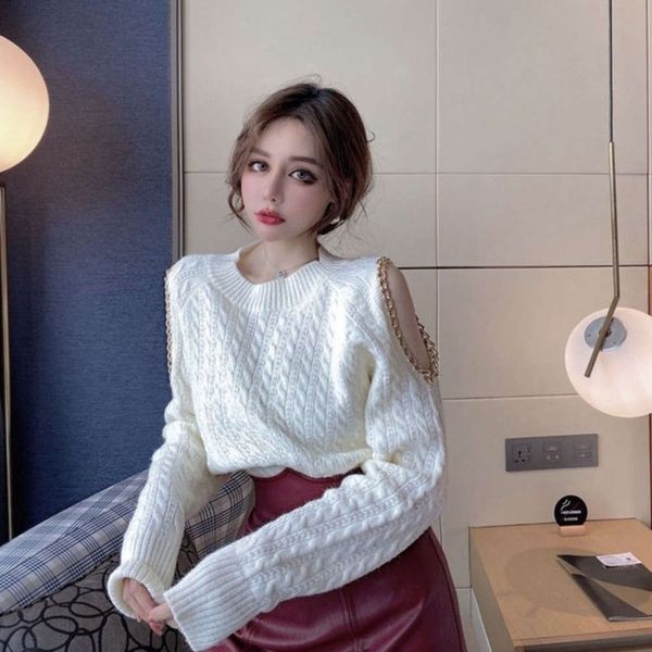 off sweater loose and style, style in autumn winter, small shirt, knitted bottomed, White;black
off sweater loose and style, style in autumn winter, small shirt, knitted bottomed, White;black