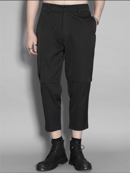 men's pants spring and autumn solid color three-dimensional cutting stitching slim nine-minute pencil, Black
men's pants spring and autumn solid color three-dimensional cutting stitching slim nine-minute pencil, Black