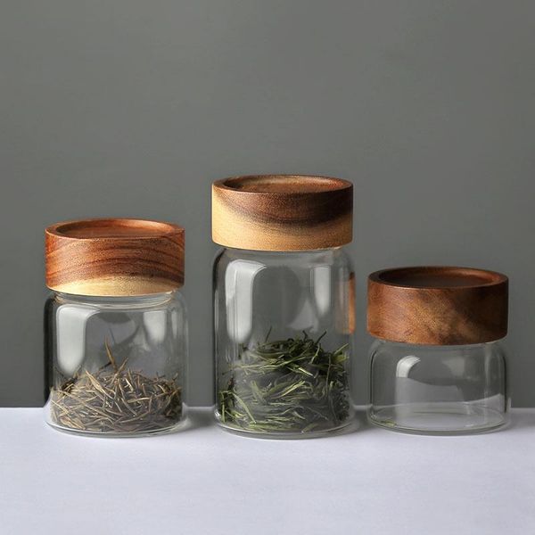 storage bottles & jars glass canister with lid clear airtight jar wooden cover for serving tea coffee spice modern decorative small bottle
storage bottles & jars glass canister with lid clear airtight jar wooden cover for serving tea coffee spice modern decorative small bottle