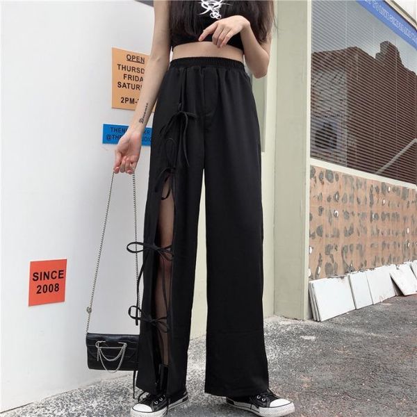 autumn ins black wide leg pants streetwear women loose hollow out bandage casual long capri straight korean harajuku hipster women's &, Black;white
autumn ins black wide leg pants streetwear women loose hollow out bandage casual long capri straight korean harajuku hipster women's &, Black;white