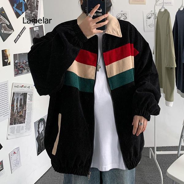 corduroy jacket men's fashion contrast color casual street wear wild loose hip hop bomber jackets, Black;brown
corduroy jacket men's fashion contrast color casual street wear wild loose hip hop bomber jackets, Black;brown