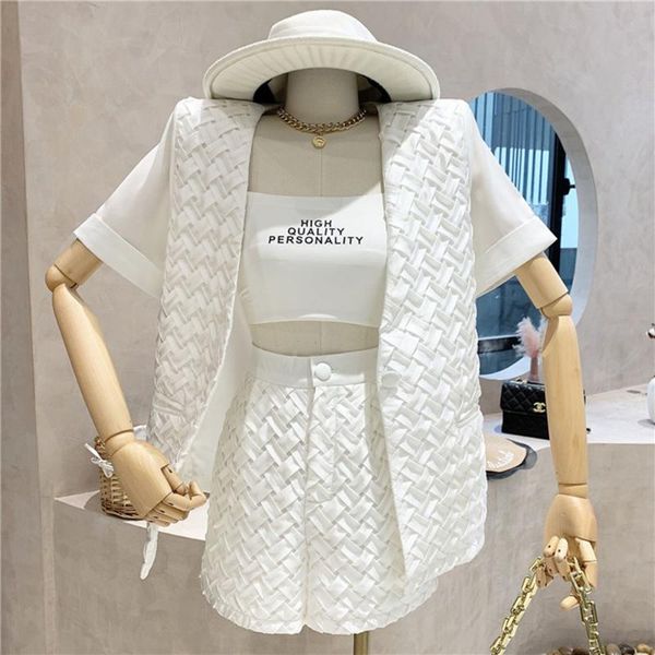 women's tracksuits streetwear two piece set women v-neck weave splicing blazer coat + high waist shorts suits fashion pant summer 2, Gray
women's tracksuits streetwear two piece set women v-neck weave splicing blazer coat + high waist shorts suits fashion pant summer 2, Gray