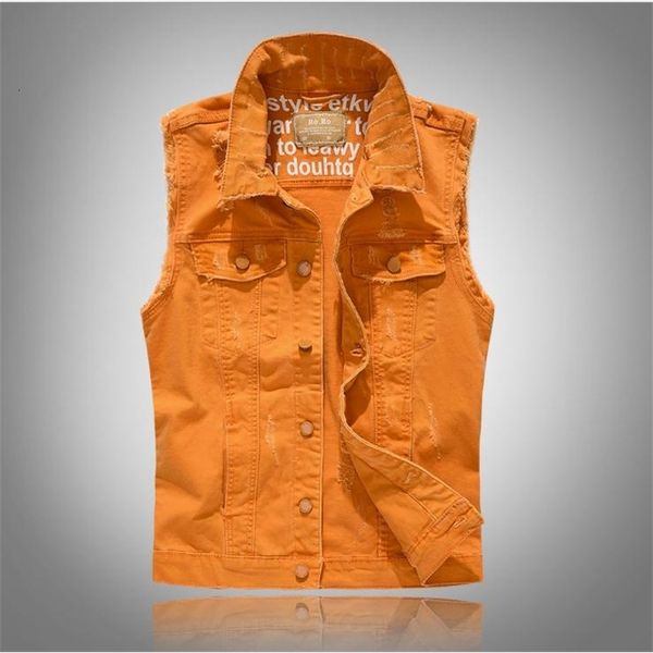 men's vests men ripped single breasted spring autumn denim vest large size casual male slim fit hole turn down collar jeans waistc, Black;white
men's vests men ripped single breasted spring autumn denim vest large size casual male slim fit hole turn down collar jeans waistc, Black;white
