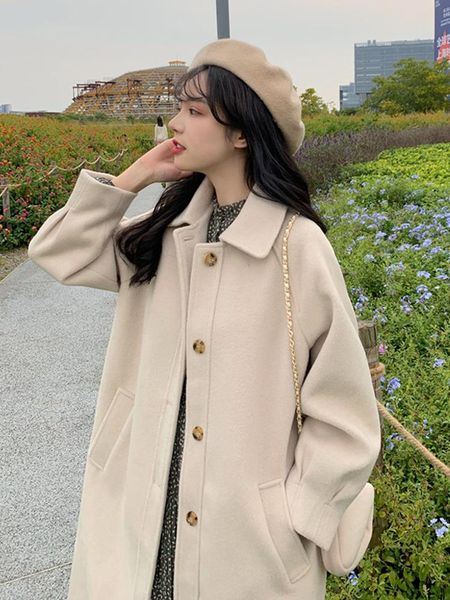women's wool & blends korean coat loose woolen fashion long winter jacket for women jackets plaszcze damskie zimowe clothing be50nz, Black
women's wool & blends korean coat loose woolen fashion long winter jacket for women jackets plaszcze damskie zimowe clothing be50nz, Black