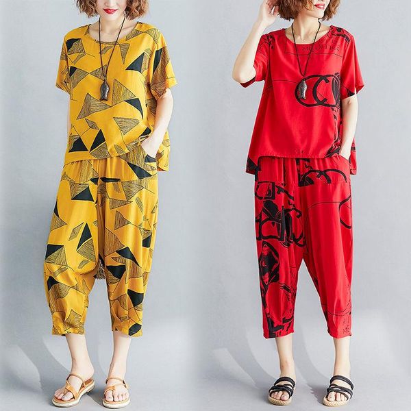 women spring summer elegant mid-aged suit female print short-sleeve + harem pant 2 piece set lady casual slim e638 women's two pants, White
women spring summer elegant mid-aged suit female print short-sleeve + harem pant 2 piece set lady casual slim e638 women's two pants, White