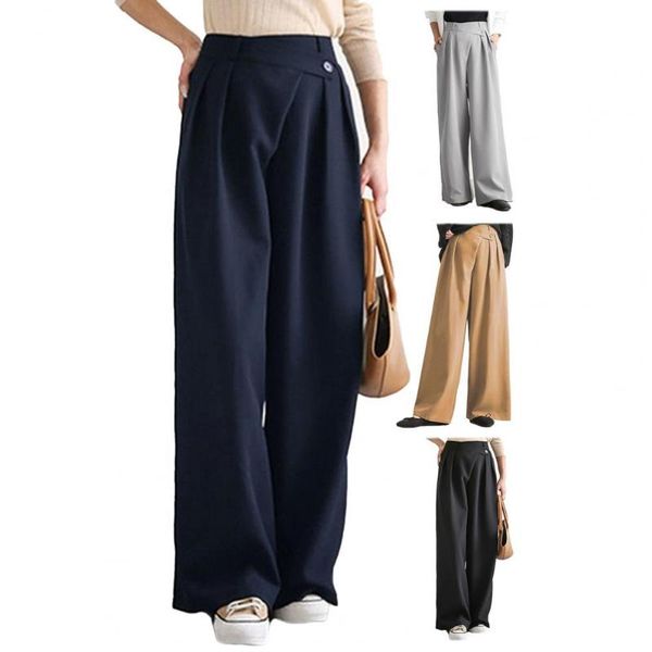 women's pants & capris arrival women high waist solid color irregular waistband wide leg loose trousers, Black;white
women's pants & capris arrival women high waist solid color irregular waistband wide leg loose trousers, Black;white