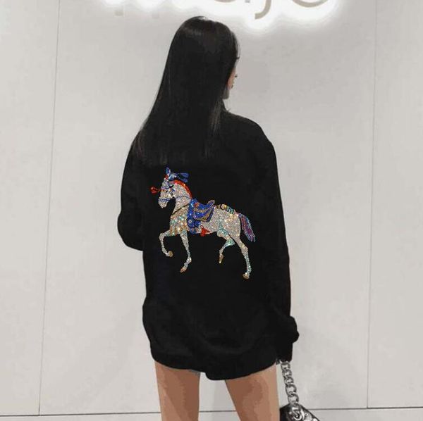 girls hoody rhinestones horse slim fit homme women sweatshirt designer, Black
girls hoody rhinestones horse slim fit homme women sweatshirt designer, Black