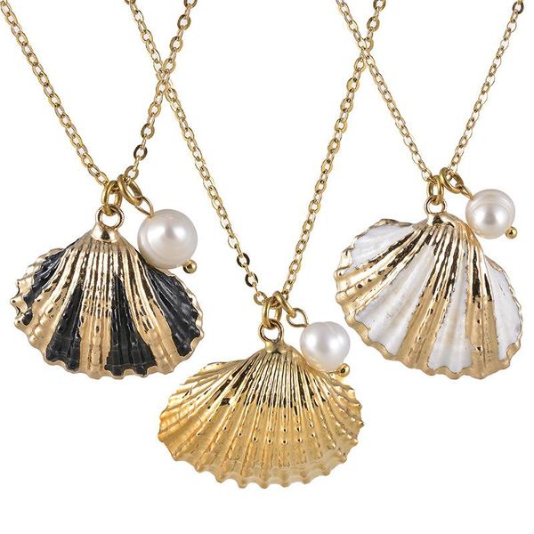 pendant necklaces fashion personality golden beach sea shell natural freshwater pearl 18k gold plated necklace women, Silver
pendant necklaces fashion personality golden beach sea shell natural freshwater pearl 18k gold plated necklace women, Silver