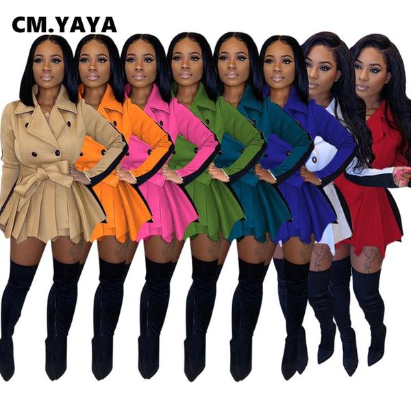 cm.yaya autumn winter long sleeve women trench coats button up turn-down neck with sashes irregular women's, Tan;black
cm.yaya autumn winter long sleeve women trench coats button up turn-down neck with sashes irregular women's, Tan;black