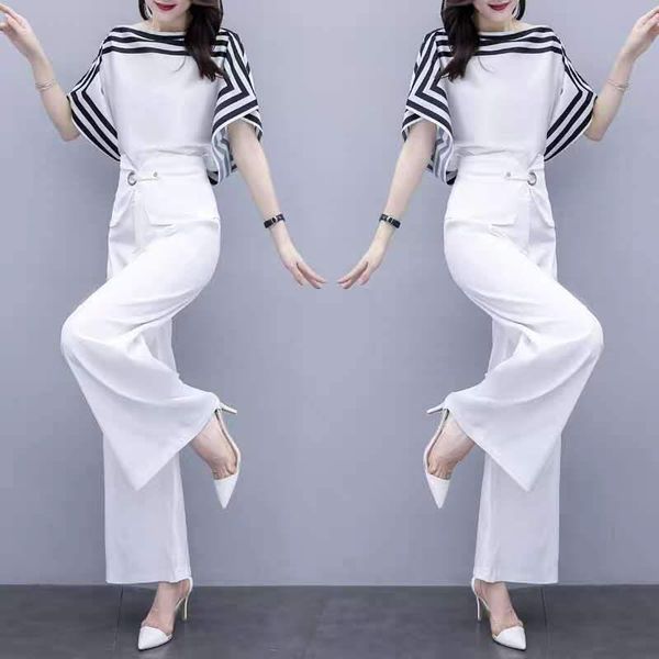 women's two piece pants slash neck and set batwing sleeve luxury 2 women survetement femme matching sets wide leg woman suit, White
women's two piece pants slash neck and set batwing sleeve luxury 2 women survetement femme matching sets wide leg woman suit, White