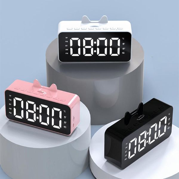wireless bluetooth 5.0 speaker with phone holder mirror surface thermometer alarm clock usb rechargeable cute cat ear portable speakers
wireless bluetooth 5.0 speaker with phone holder mirror surface thermometer alarm clock usb rechargeable cute cat ear portable speakers