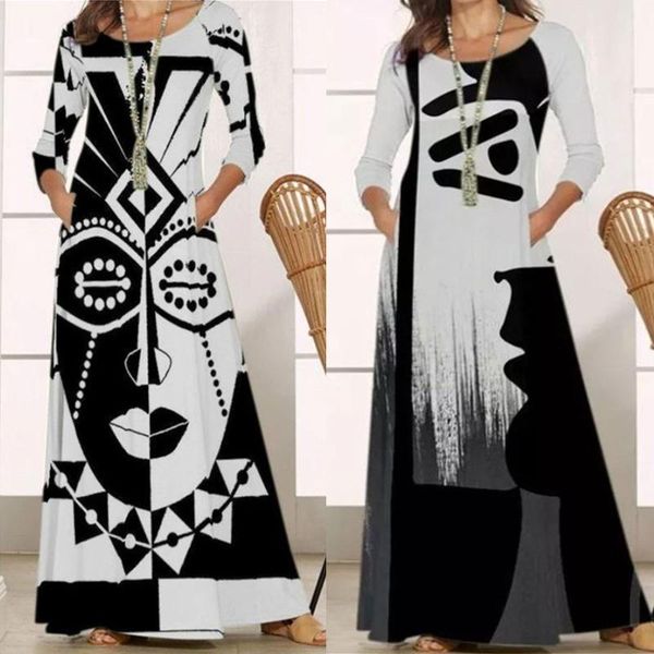 casual dresses women fashion positioning printed long sleeve skirt pocket dress retro loose atmosphere simple temperament, Black;gray
casual dresses women fashion positioning printed long sleeve skirt pocket dress retro loose atmosphere simple temperament, Black;gray