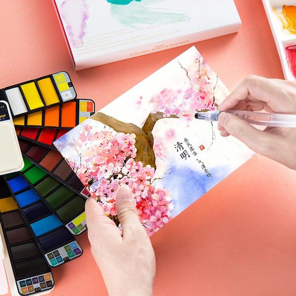 gift sets 1pc purple set 25 color superior portable solid watercolor paint with water brush pen paints pigment
gift sets 1pc purple set 25 color superior portable solid watercolor paint with water brush pen paints pigment
