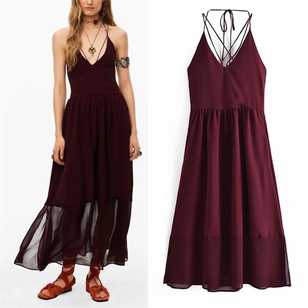 women summer vintage dress za solid backless bandage female elegant chiffon street party dresses vestidos 210513, Black;gray
women summer vintage dress za solid backless bandage female elegant chiffon street party dresses vestidos 210513, Black;gray