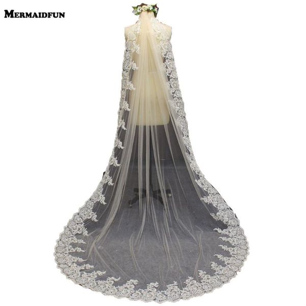 bridal veils long lace edge single tier champagne wedding veil with comb 3 m cathedral length veu de noiva, Black
bridal veils long lace edge single tier champagne wedding veil with comb 3 m cathedral length veu de noiva, Black