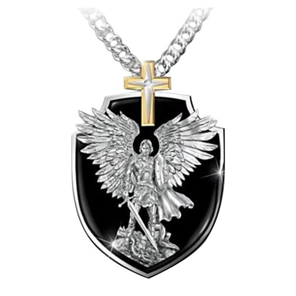 pendant necklaces fashion design metal personality cross men's brand lettering necklace retro knight shield jewelry accessorie, Silver
pendant necklaces fashion design metal personality cross men's brand lettering necklace retro knight shield jewelry accessorie, Silver