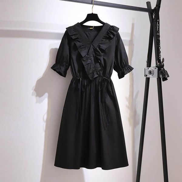 casual dresses 150kg plus size women's summer v-neck retro elastic waist dress bust 152cm 5xl 6xl 7xl 8xl 9xl slim temperament black, Black;gray
casual dresses 150kg plus size women's summer v-neck retro elastic waist dress bust 152cm 5xl 6xl 7xl 8xl 9xl slim temperament black, Black;gray