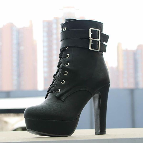 boots black ankle women shoes female high heel leather lace-up side zip round toe short booties platform 2021 autumn
boots black ankle women shoes female high heel leather lace-up side zip round toe short booties platform 2021 autumn