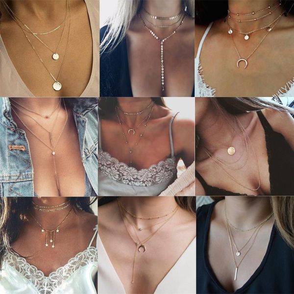 chokers multilayer heart star round coin bar choker necklace pendant for women gold chain love bohemian jewelry, Golden;silver
chokers multilayer heart star round coin bar choker necklace pendant for women gold chain love bohemian jewelry, Golden;silver