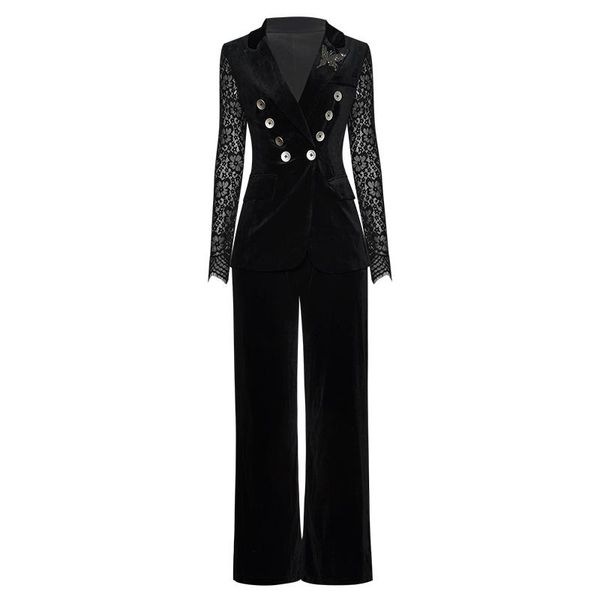 pieces runway fashion 2 velvet office ladies beading lace patchwork blazer+ full-lenght pants black sets women's two piece, White
pieces runway fashion 2 velvet office ladies beading lace patchwork blazer+ full-lenght pants black sets women's two piece, White