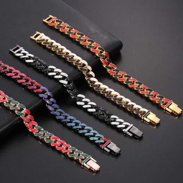 bangle arrive hip-hop enamel cuban bracelet mixed colors cool man women charm rock rapper wrist jewelry gifts for friend, Black
bangle arrive hip-hop enamel cuban bracelet mixed colors cool man women charm rock rapper wrist jewelry gifts for friend, Black