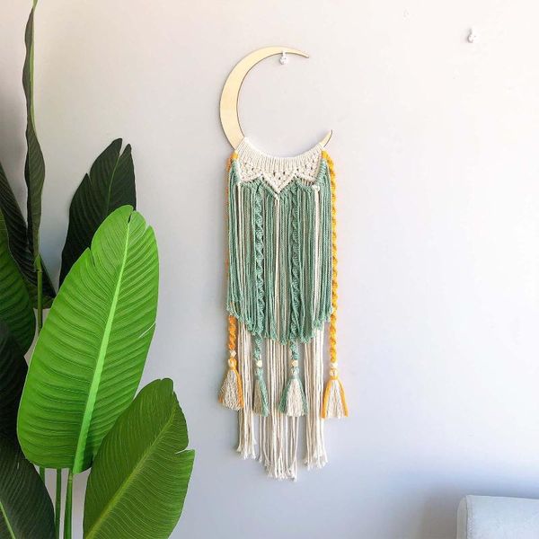 tapestries moon shape macrame tapestry wall hanging ornament nordic dream catcher boho pendant home decoration gift
tapestries moon shape macrame tapestry wall hanging ornament nordic dream catcher boho pendant home decoration gift