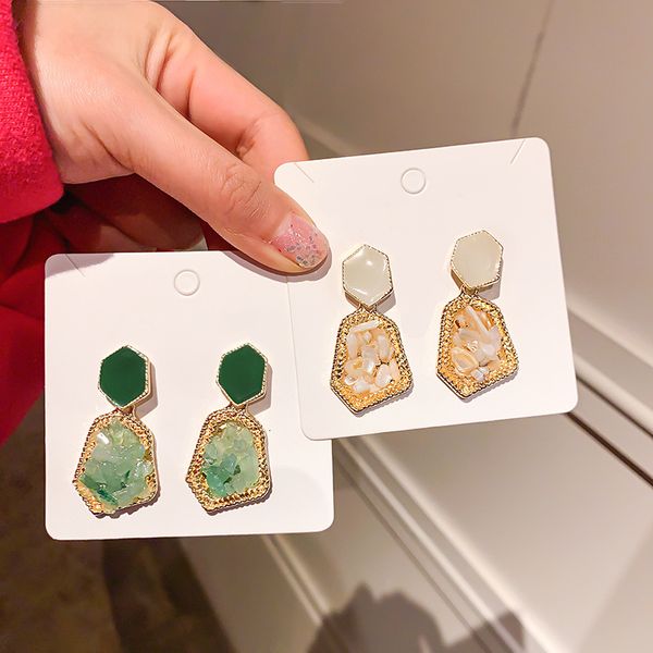 925 silver needle geometric irregular fashion stone net red personality earrings female
925 silver needle geometric irregular fashion stone net red personality earrings female