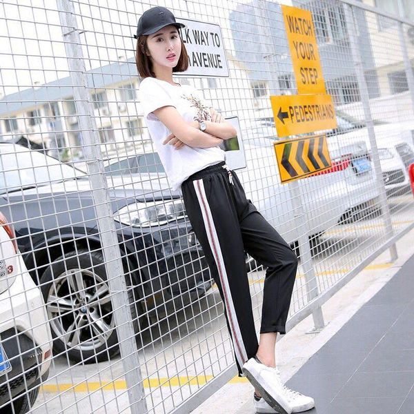 women's pants & capris 2021 arrival side striped harem women elastic high waist sweatpants joggers black casual trousers, Black;white
women's pants & capris 2021 arrival side striped harem women elastic high waist sweatpants joggers black casual trousers, Black;white