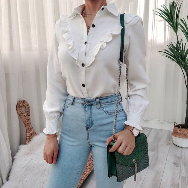 Ins Independent Station Cross-border Women's Clothing Autumn and Winter Long Sleeve Ruffled Casual Shirt Women, White
Ins Independent Station Cross-border Women's Clothing Autumn and Winter Long Sleeve Ruffled Casual Shirt Women, White