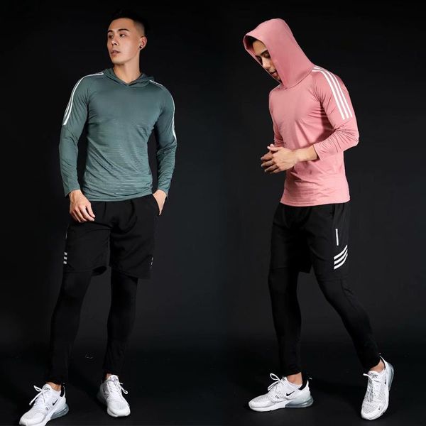gym clothing 2021 autumn and winter men's running sportswear quick-drying suit 3 sets of compression sports basketball tights, White;black
gym clothing 2021 autumn and winter men's running sportswear quick-drying suit 3 sets of compression sports basketball tights, White;black