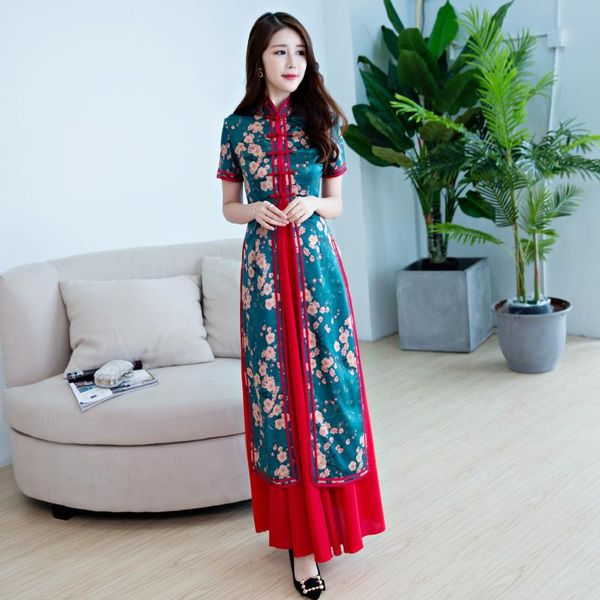 ethnic clothing 2pcs cheongsam dress summer girls slim traditional chinese clothes for woman long qipao q-16, Red
ethnic clothing 2pcs cheongsam dress summer girls slim traditional chinese clothes for woman long qipao q-16, Red