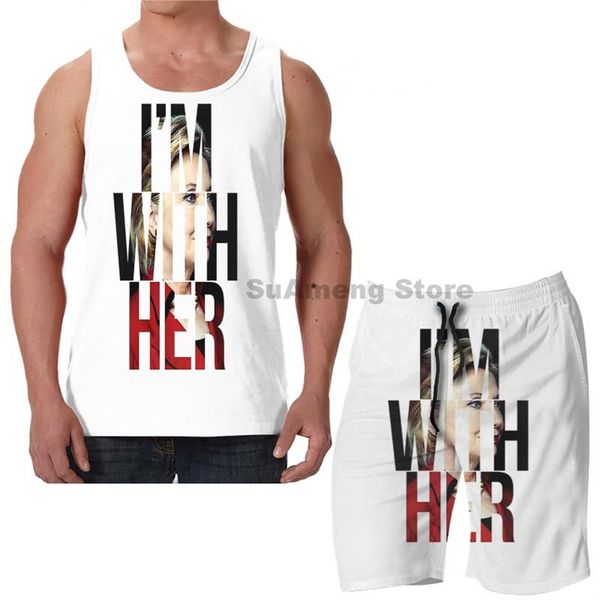 men's tracksuits summer funny print men tank women im with her hillary clinton beach shorts sets fitness vest, Gray
men's tracksuits summer funny print men tank women im with her hillary clinton beach shorts sets fitness vest, Gray