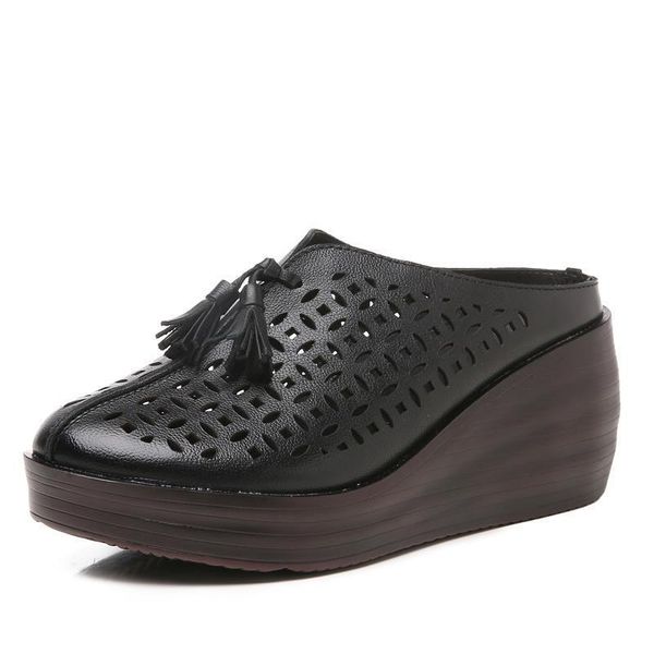 dress shoes 2021 summer retro style tassel hollow genuine leather slippers fashion sandals women wedges high heel, Black
dress shoes 2021 summer retro style tassel hollow genuine leather slippers fashion sandals women wedges high heel, Black