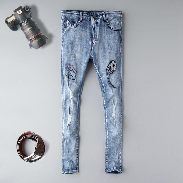 men's jeans autumn brand jeans men new arrival cotton fashion korean style hole ripped embroidery plus size 29-38 homme denim trou, Blue
men's jeans autumn brand jeans men new arrival cotton fashion korean style hole ripped embroidery plus size 29-38 homme denim trou, Blue