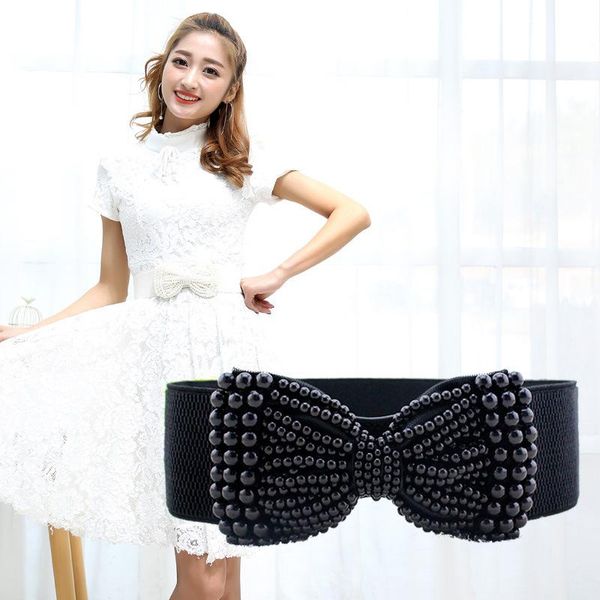 belts 2021 pearl girdle for women dress decorative sweet ladies elastic bow wide waistband design ceinturon, Black;brown
belts 2021 pearl girdle for women dress decorative sweet ladies elastic bow wide waistband design ceinturon, Black;brown