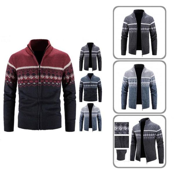 men's sweaters skin-friendly classic stand collar pockets sweater coat comfy cardigan fleece lining for daily wear, White;black
men's sweaters skin-friendly classic stand collar pockets sweater coat comfy cardigan fleece lining for daily wear, White;black