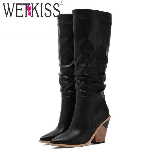 wetkiss slouch boots women high heels wood western boot female dress knee high shoes ladies pointed toe pu shoes women winter 210630, Black
wetkiss slouch boots women high heels wood western boot female dress knee high shoes ladies pointed toe pu shoes women winter 210630, Black