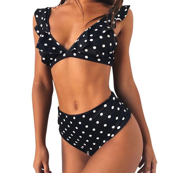 women's swimwear ruffled shoulder strap spots est womens padded push-up bra bikini set swimming swimsuit bathing suit, White;black
women's swimwear ruffled shoulder strap spots est womens padded push-up bra bikini set swimming swimsuit bathing suit, White;black