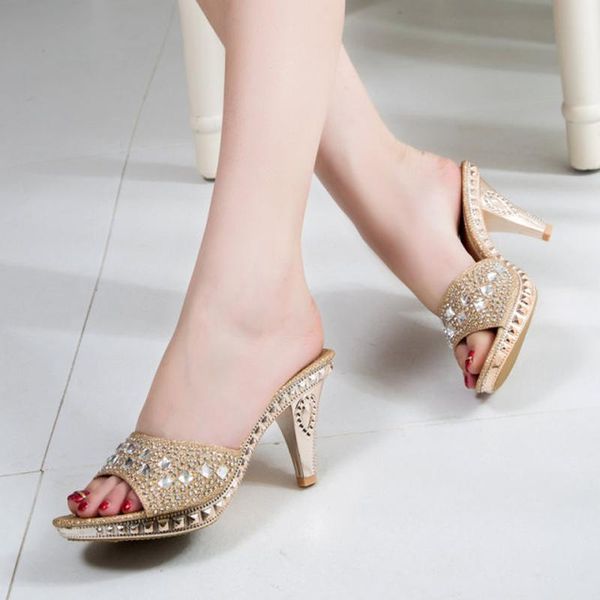slippers female heel sandals platform rhinestone sandalias mujer sapato feminino women shoes, Black
slippers female heel sandals platform rhinestone sandalias mujer sapato feminino women shoes, Black