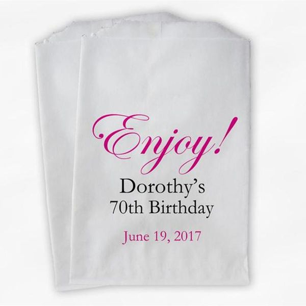 gift wrap custom enjoy birthday candy buffet treat bags - pink, black personalized favor for milestone paper
gift wrap custom enjoy birthday candy buffet treat bags - pink, black personalized favor for milestone paper