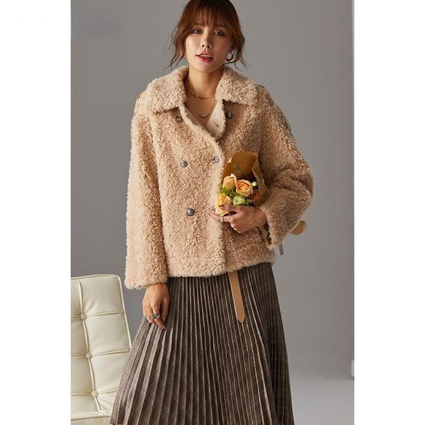 women's fur & faux 2021 fashion winter casual sheep shearing jacket women real coat female wool turn-down collar thick warm outerwear d, Black
women's fur & faux 2021 fashion winter casual sheep shearing jacket women real coat female wool turn-down collar thick warm outerwear d, Black