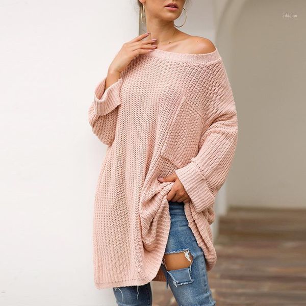 women's sweaters autumn comfortable pocket solid loose knitted boat neck breathable long sleeve pullover casual soft women sweater poly, White;black
women's sweaters autumn comfortable pocket solid loose knitted boat neck breathable long sleeve pullover casual soft women sweater poly, White;black