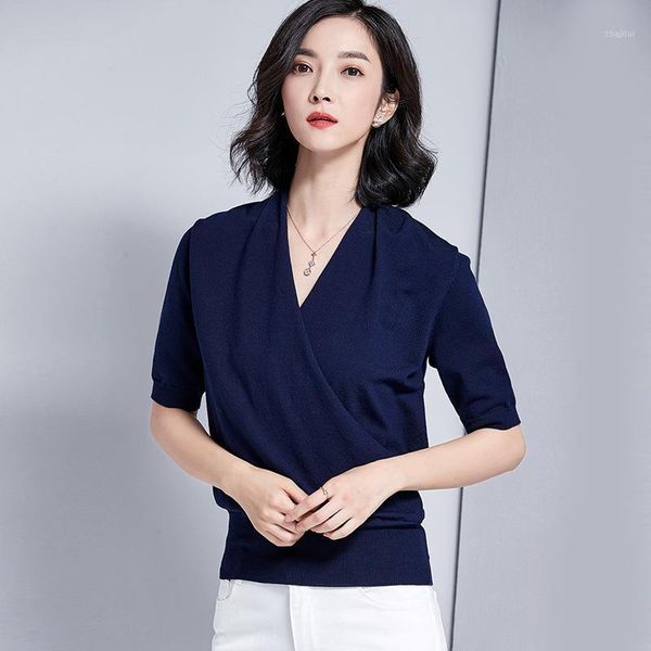 knitwear woolen women's wear 2021 summer cross temperament mature tencel short sleeve pullover sweater sweaters, White;black
knitwear woolen women's wear 2021 summer cross temperament mature tencel short sleeve pullover sweater sweaters, White;black