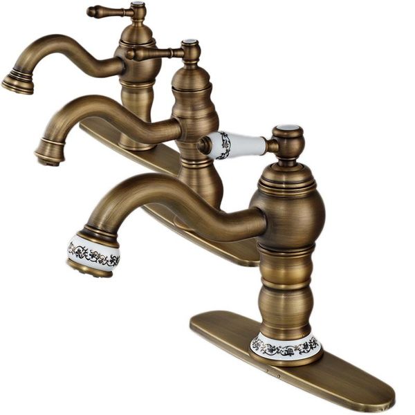 bathroom sink faucets antique brass single lever and cold basin mixer faucet deck mounted long neck water +8" hole cover plate
bathroom sink faucets antique brass single lever and cold basin mixer faucet deck mounted long neck water +8" hole cover plate