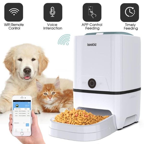dog bowls & feeders iseebiz automatic pet feeder 6l smart cat dispenser voice recording , timer programmable ir detect 8 meals
dog bowls & feeders iseebiz automatic pet feeder 6l smart cat dispenser voice recording , timer programmable ir detect 8 meals