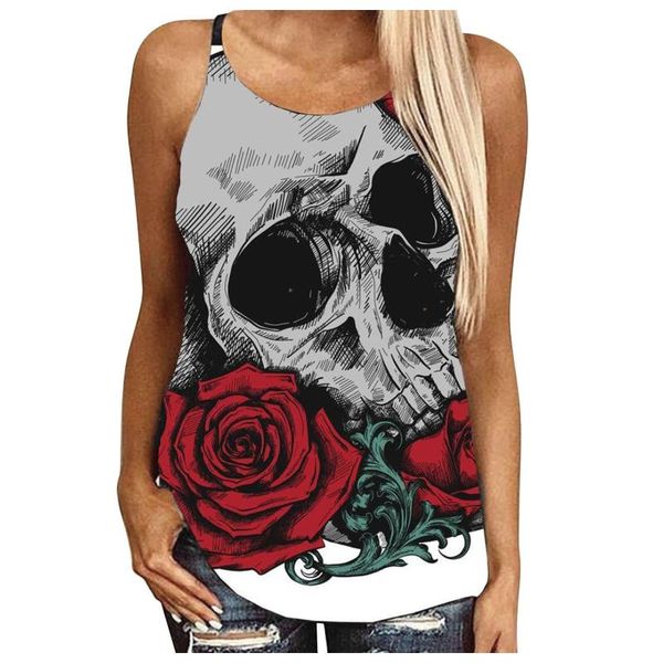 women's tanks & camis fasion gothic style backless halter women tank sleeveless skull flower printed strap cropped vest street wear, White
women's tanks & camis fasion gothic style backless halter women tank sleeveless skull flower printed strap cropped vest street wear, White