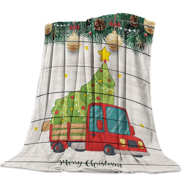 Fluffy Plush Flannel Fleece Throw Blanket, Cartoon Truck with Christmas Tree and Ball Wooden Texture Luxury Lightweight Warm
Fluffy Plush Flannel Fleece Throw Blanket, Cartoon Truck with Christmas Tree and Ball Wooden Texture Luxury Lightweight Warm