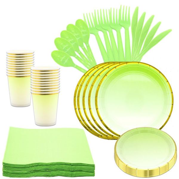 disposable dinnerware gold foil tableware green gradient party paper plates cups birthday wedding valentine's day decor supplies
disposable dinnerware gold foil tableware green gradient party paper plates cups birthday wedding valentine's day decor supplies