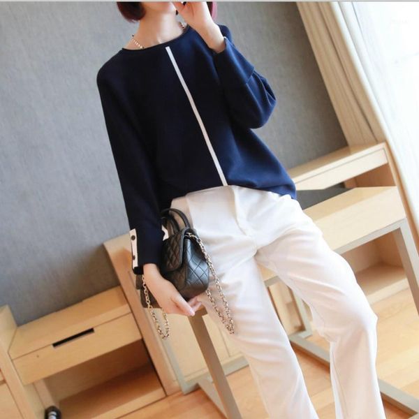women's sweaters -xxl plus size korean style modis fall sweater ladies long sleeve contrast knitted pullovers casual red winter, White;black
women's sweaters -xxl plus size korean style modis fall sweater ladies long sleeve contrast knitted pullovers casual red winter, White;black