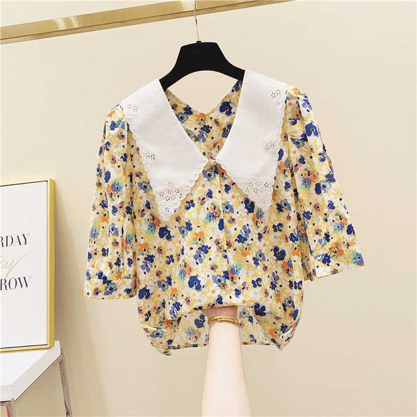 short-sleeved fashion women shirts embroidered wild puff sleeve ladies blouses and summer korean-style 210615, White
short-sleeved fashion women shirts embroidered wild puff sleeve ladies blouses and summer korean-style 210615, White